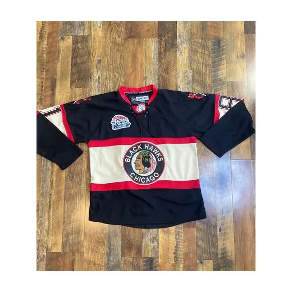 Hossa Chicago Blackhawks Jersey Winter Classic 2009 Reebok Fight Strap Sz 48 CCM